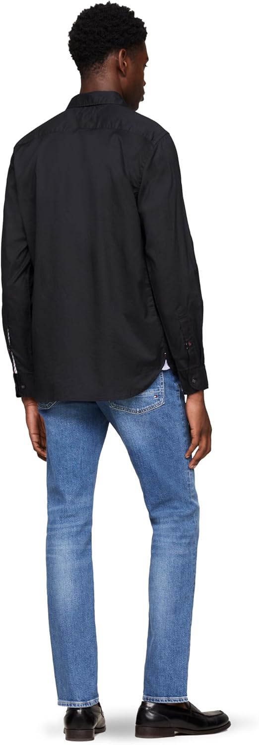 Tommy Hilfiger Mens Long Sleeve Poplin Shirts in Regular Fit, Men's Button Down Shirts, Also Available in Big and Tall - Image 4