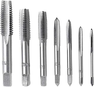 OSOF 7Pcs Metric Screw Thread Tap Bearing Steel Plug Tap Tapping Thread Cutting Tool Suitable for M3, M4, M5, M6, M8, M10, M12