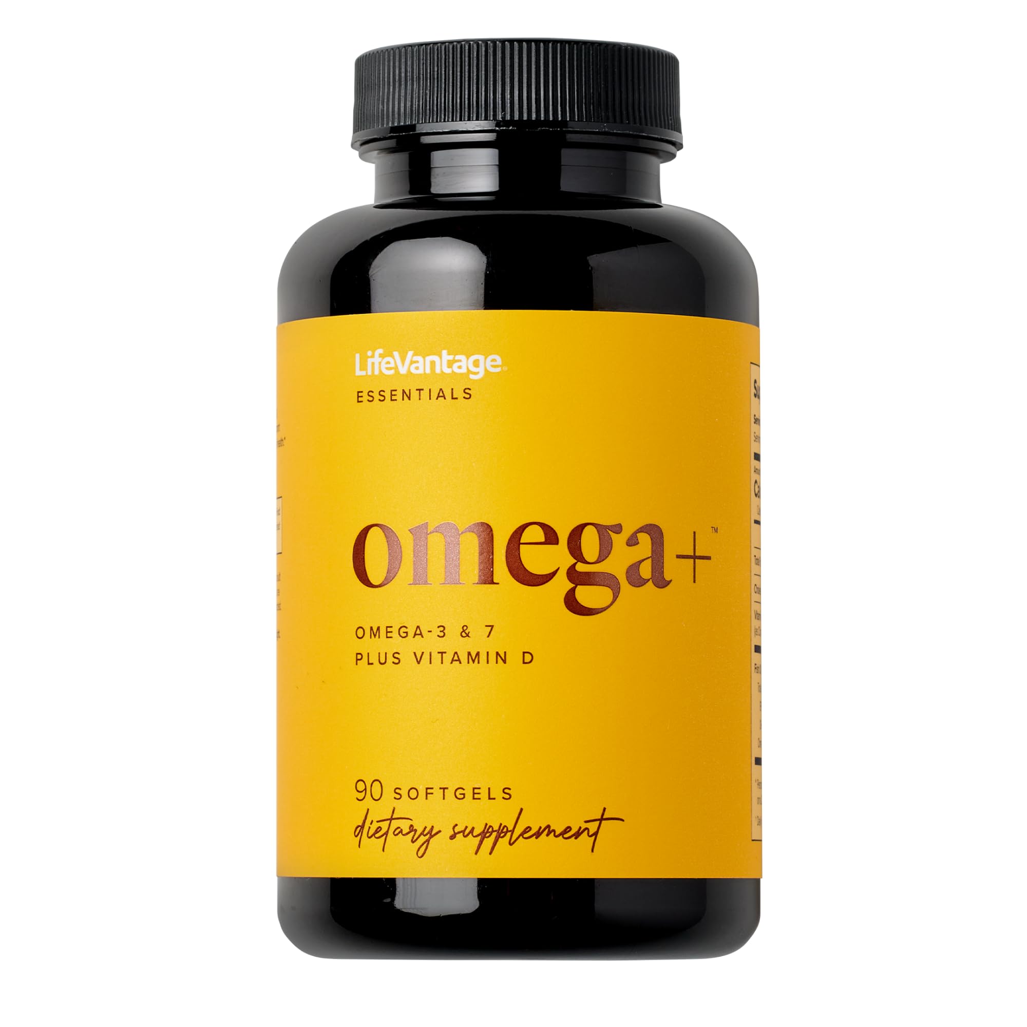 LifeVantage - Omega+ - Supplement 3-in-1 Blend of Omega-3 & 7, Vitamin D and for Brain, Cardiovascular, Skin Health and Immunity - 90 Softgels