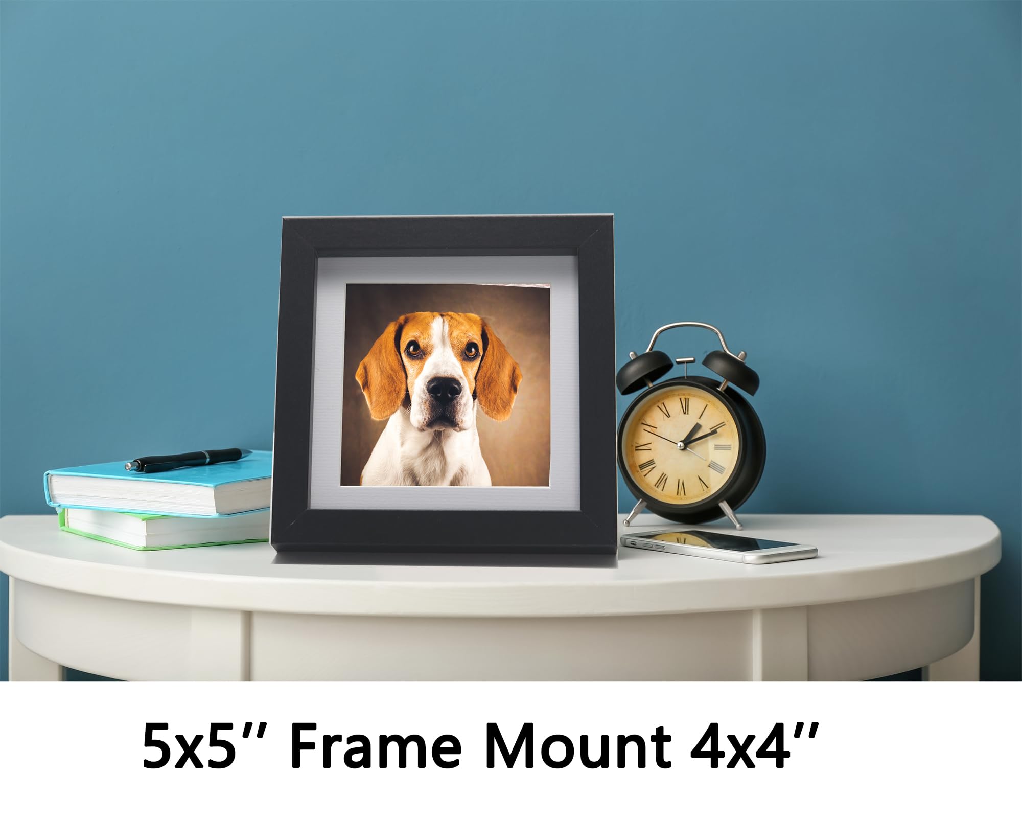 Black 5X5''(12.7x12.7cm) Square Photo Frame Set of 3 with Mount for 4x4'',Garllery 4x4'' (10.16x10.16cm) Picture Frame,5x5'' photo frames For Wallmounted & Desk Top - Image 3