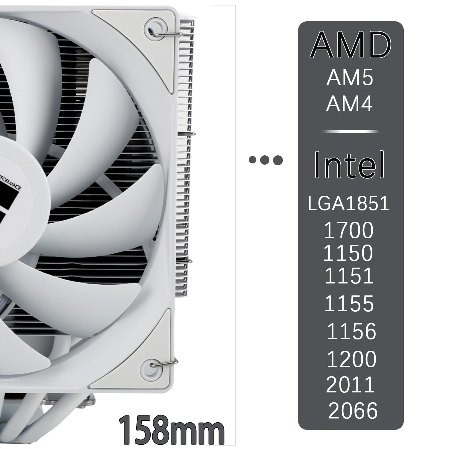 Chłodzenie CPU TR-Thermalright Peerless Assassin 140 White, Podwójna wieża z 6 rurkami ciepła, Podwójne wentylatory PWM 1500 obr./min,dla AM5/AM4 oraz Intel LGA1851/1700/115X/1200/2011