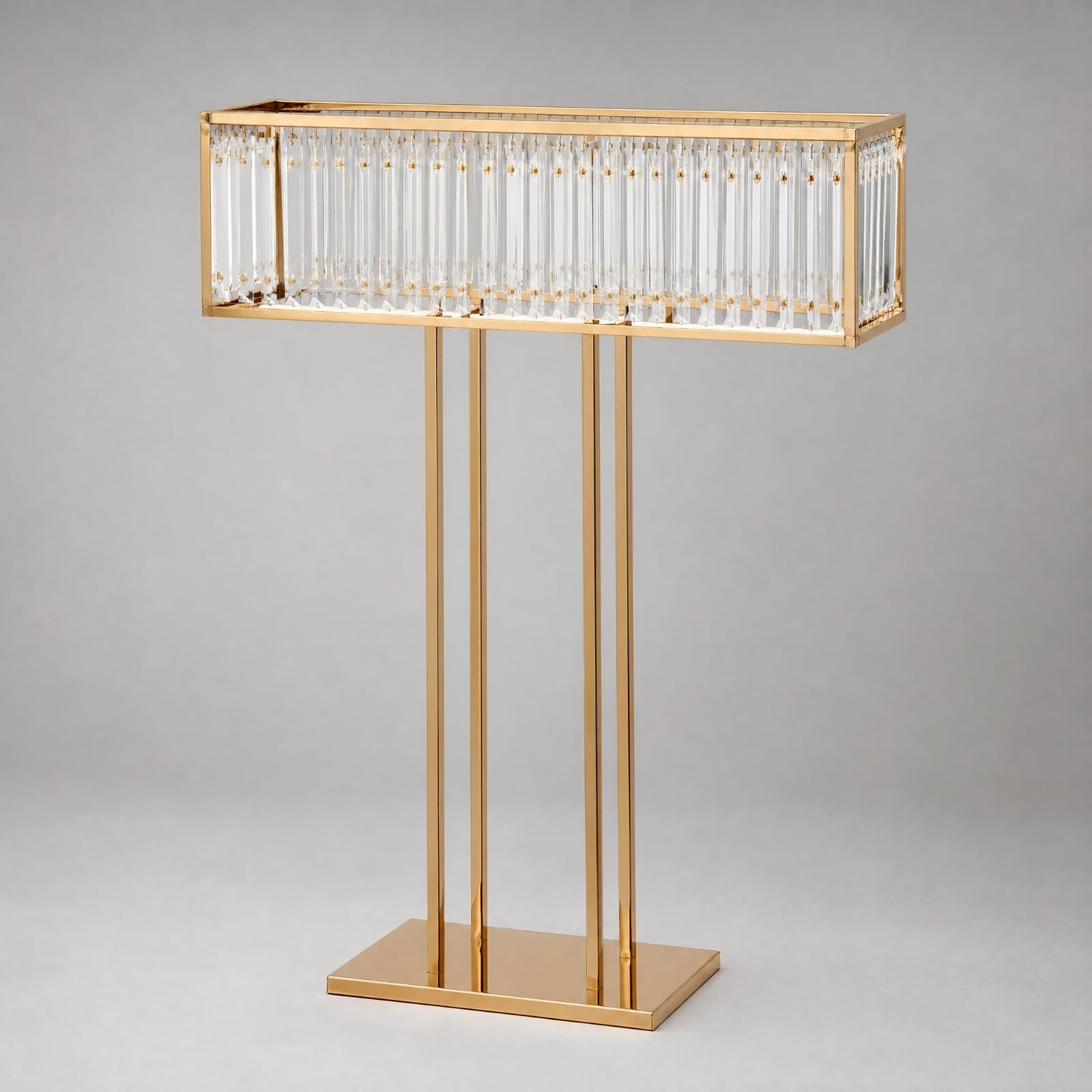 Supporto Floreale Dorato in Metallo Moderno Portafiori con Finitura Autoportante Alzatina Floreale Rettangolare per stimenti Floreali, Stile A