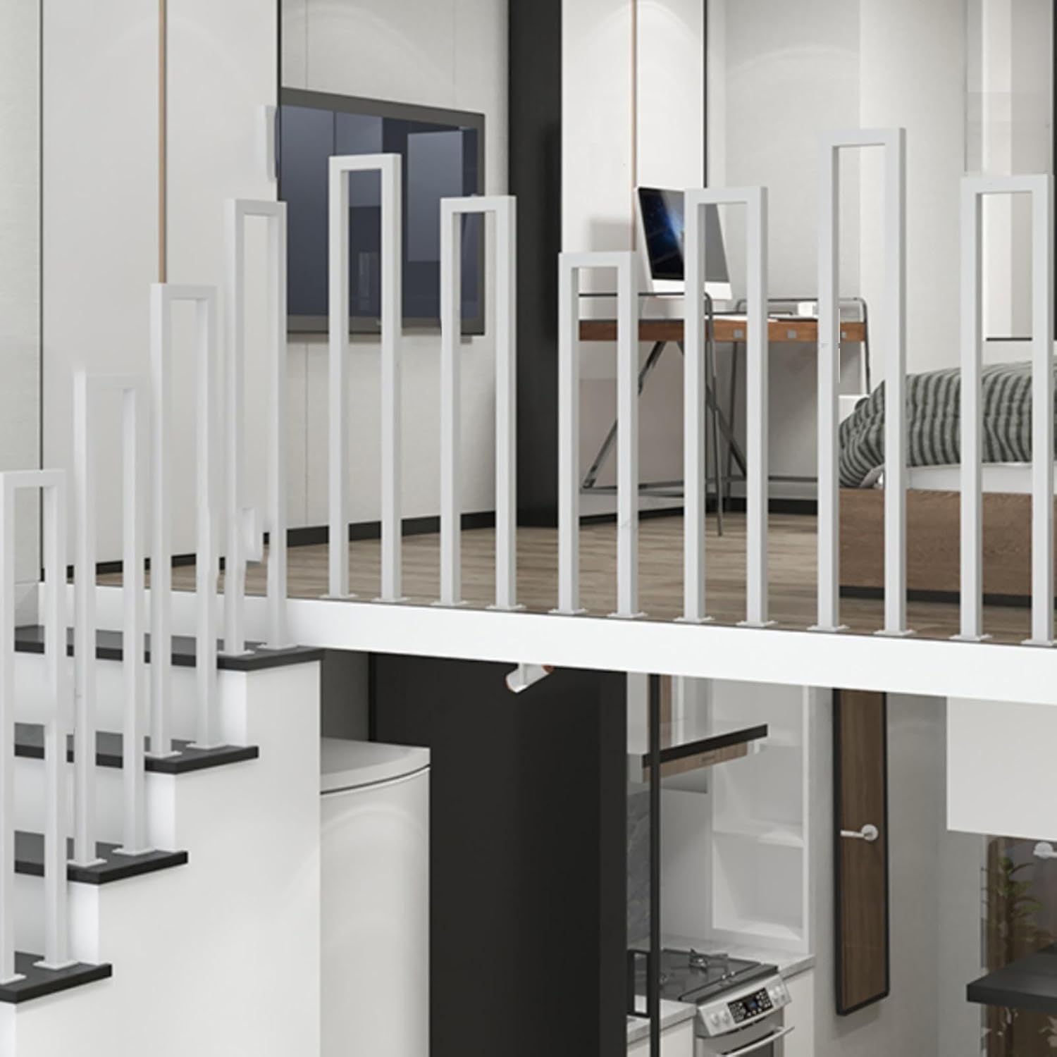 Amazon.com: U Shape Stairs Railing - Stair Handrail Kit,Indoor Outdoor ...