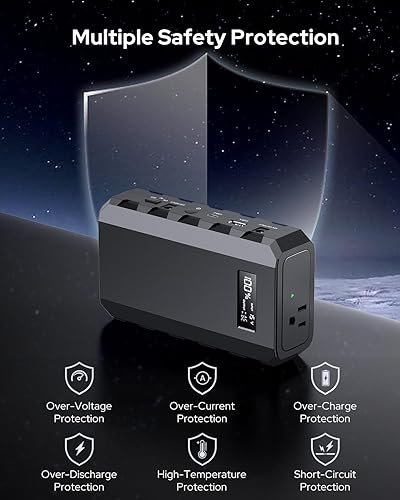 Miniatura 6 de Apowking Banco de energía con salida de CA, banco de batería portátil de 65 W, carga rápida, estación de energía de 88.8 Wh24000 mAh para acampar al