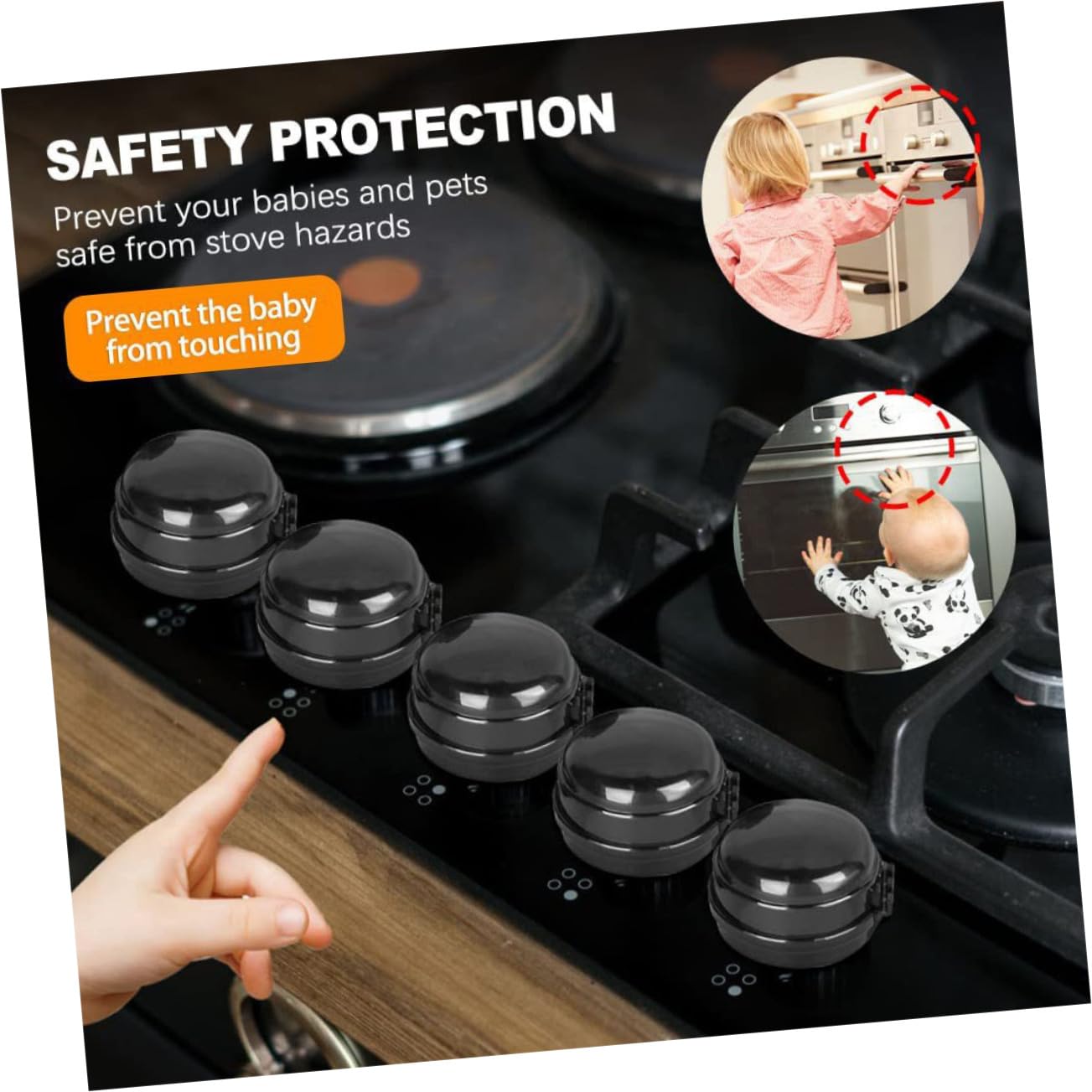 RORPOIR Knob Protection Cover 5pcs Child Safety Oven Knob Covers Gas Knob Guards Stove Locks for