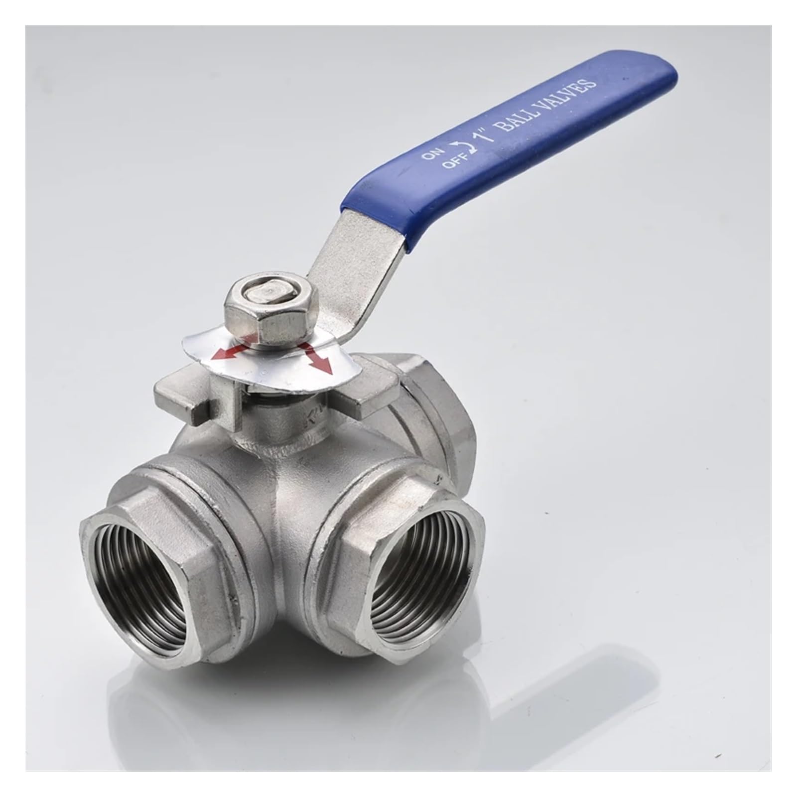 Adaptador de Conector de Bola de 3 vías, de Acero Inoxidable 304, de 1/4, 3/8, 1/2, 3/4 y 1 Pulgada, Hembra, con Puerto T/L, for Agua, Aceite, Aire y Gas.(L-Type,1 Inch)