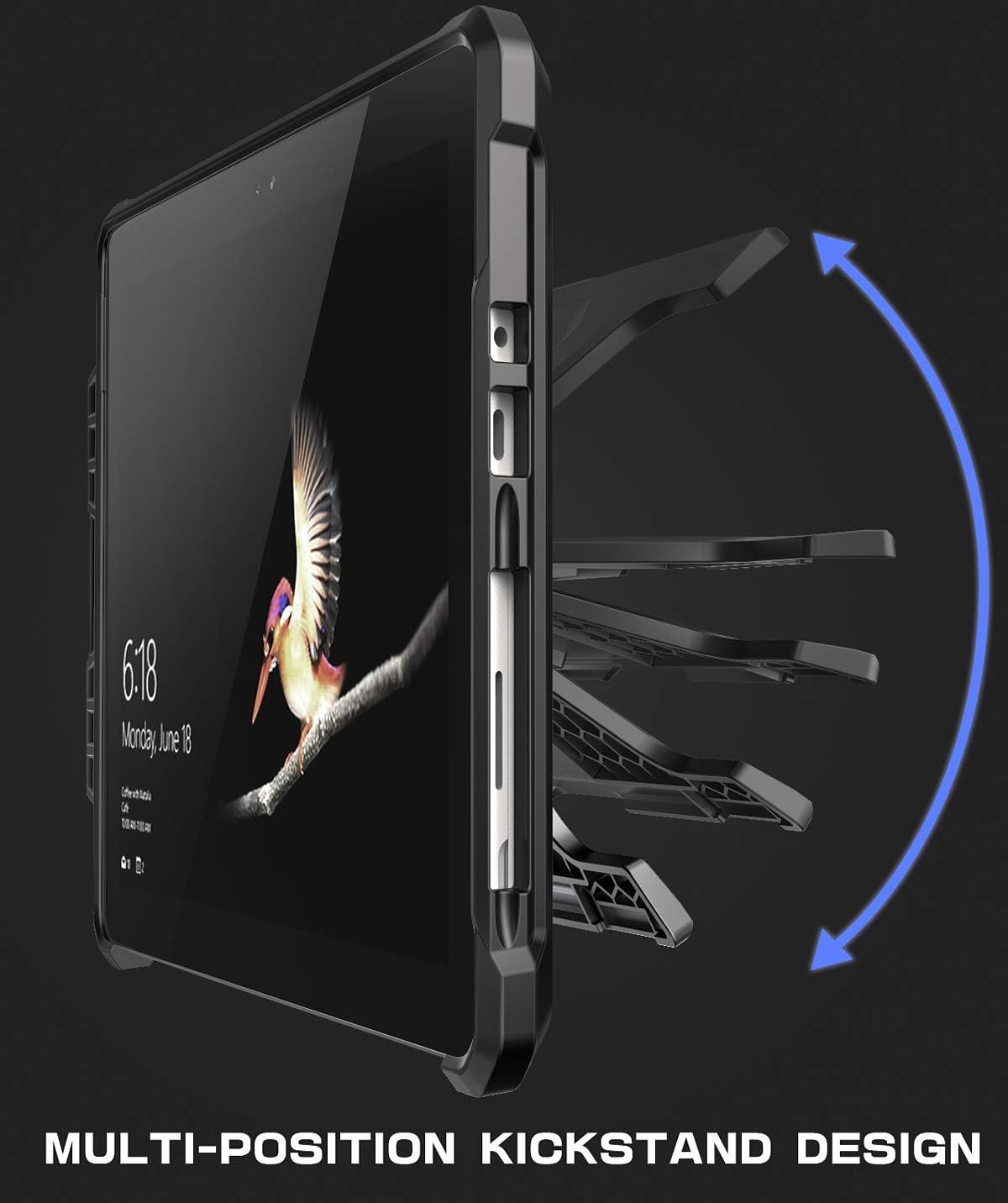 SUPCASE for Microsoft Surface Go Case with Stand (Unicorn Beetle Pro), [Pen Holder] [Military-Grade Protection] Heavy Duty Rugged Tablet Cover for Surface Go 4 / Go 3 / Go 2 / Surface Go, Black