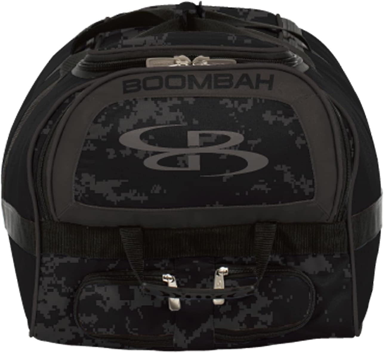 Boombah Brute Rolling Bat Bag 2.0-35" x 15" x 12-1/2" - USA Clandestine Black/Dark Charcoal - Holds 4 Bats and Room for Gear - Wheeled Bag