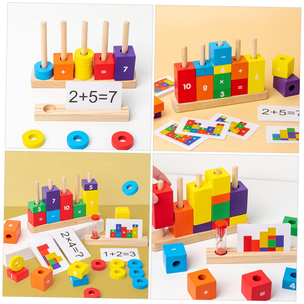 WOONEKY Bloques De Operación Digital Juguete Educativo Temprano De Madera para Aprender Matemáticas Hogar Jardín De Infancia