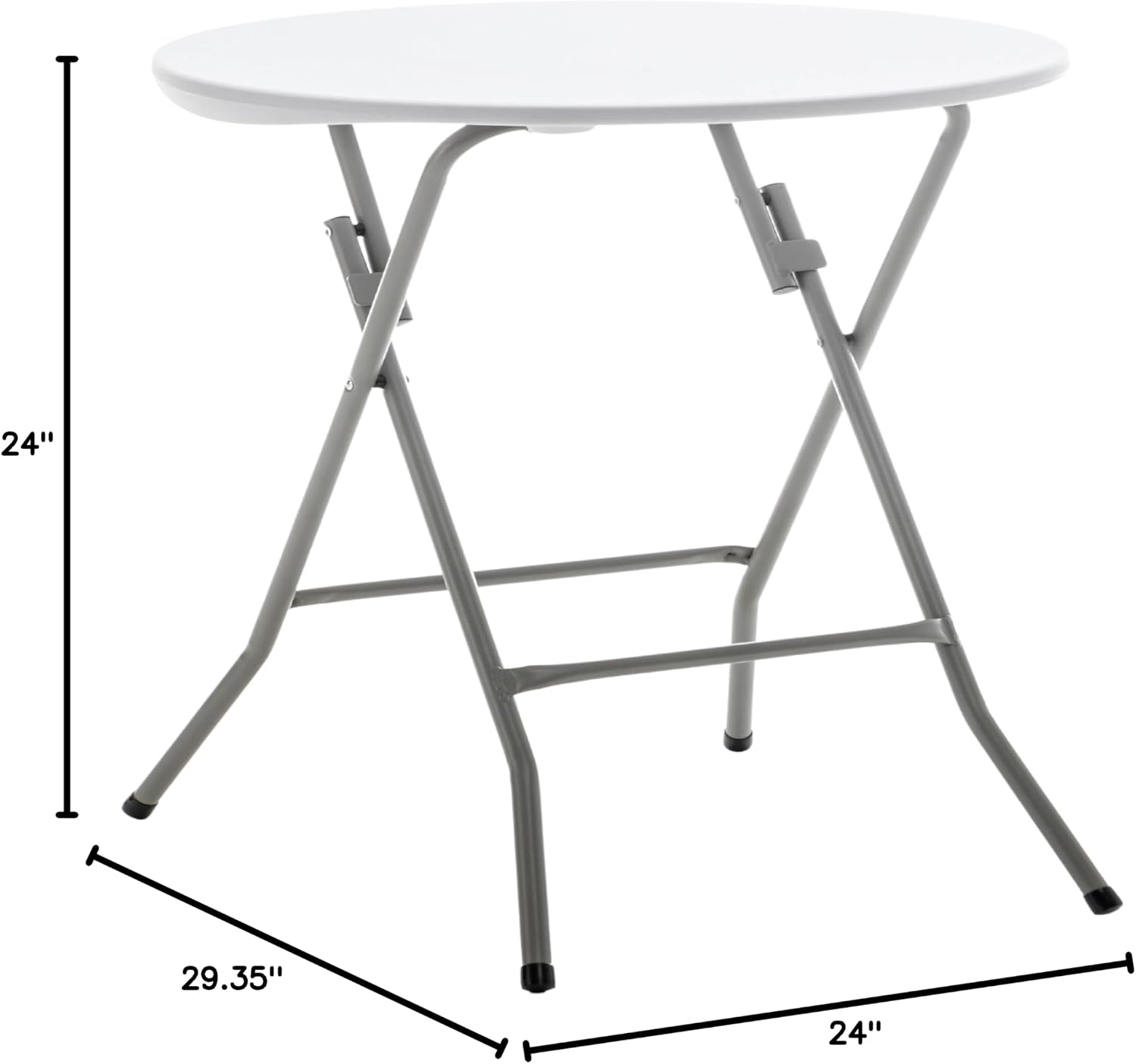 BTEXPERT Set of 10, White 2 Foot Indoor Outdoor Round Folding Table Commercial Portable for Backyard Patio Coffee Dining Wedding Party Event Home Kitchen Banquet Card, 30" Height