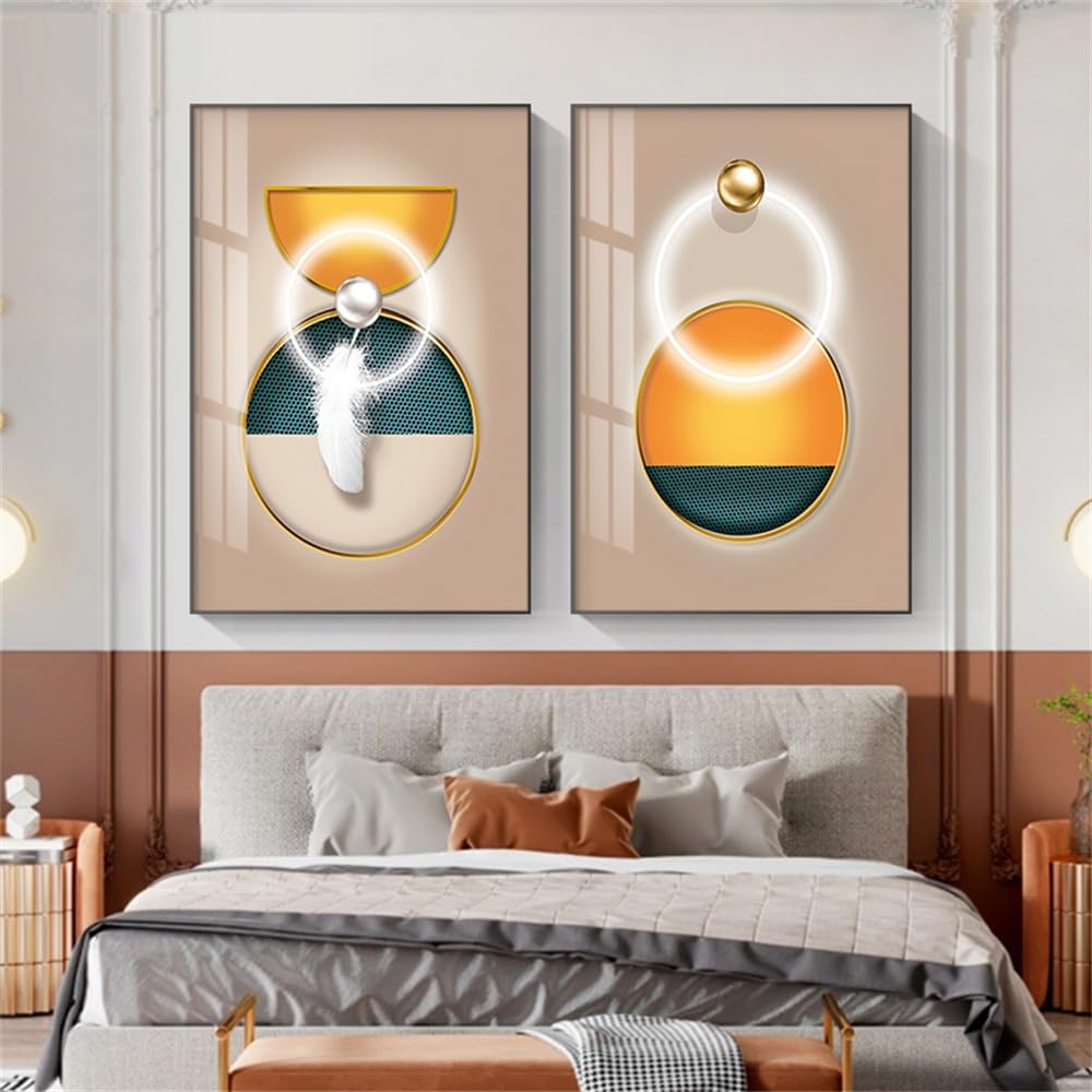 WUHBCZ Art Decor,Nordic Abstract Geometric Gold Posters and Prints Porch Living Room Bedroom Office Home Decor Wall Posters Wall Art Pictures-40 * 50cm*2PCS (No Frame)