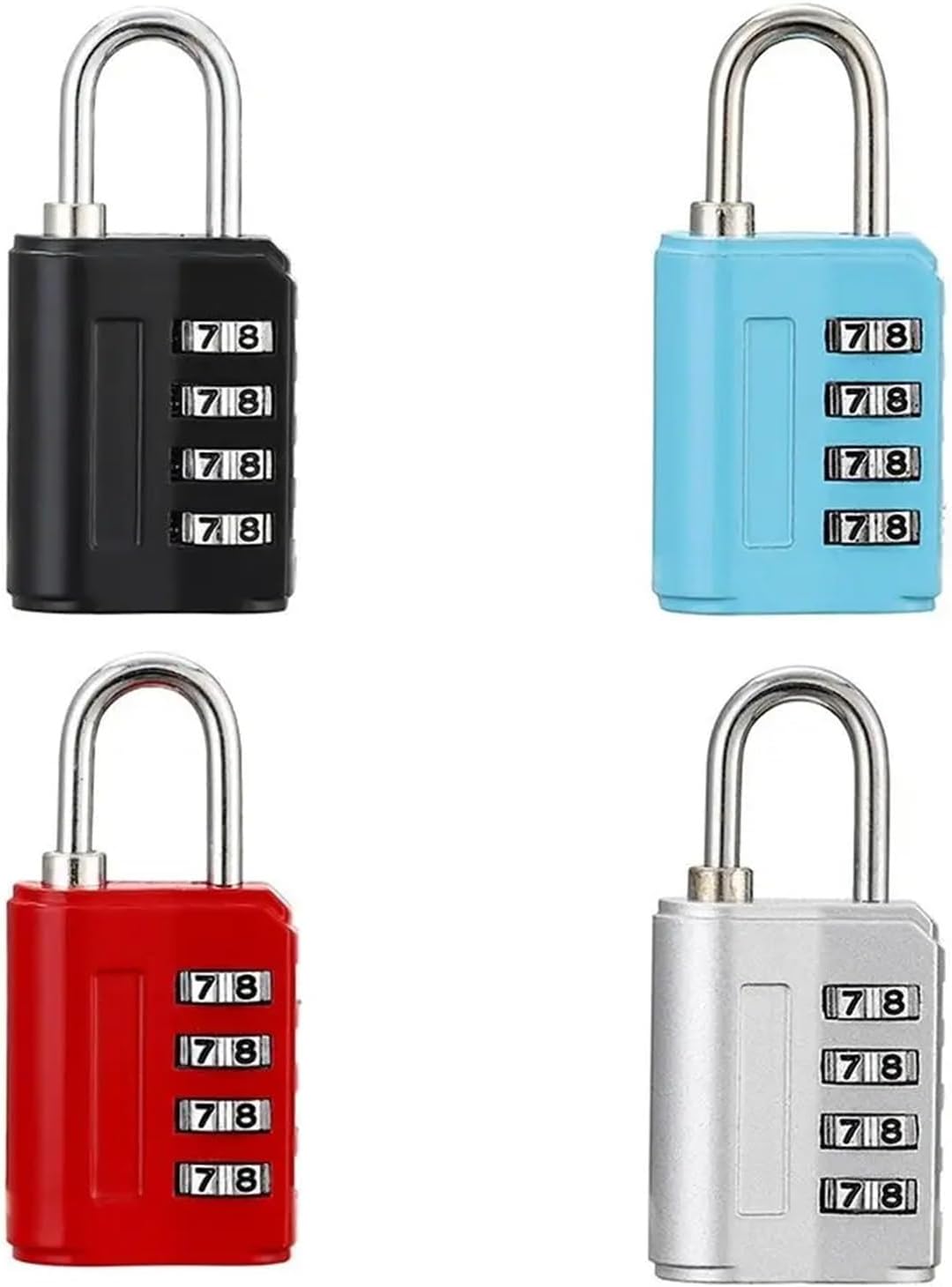 4 Digit Password Lock Zinc Alloy Padlock Backpack Zipper 1Pcs(01-3 Digit)