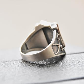 Knights Templar Ring Sterling Silver 925 Red Cross Shield Masonic Signet Ring Handmade Jewellery