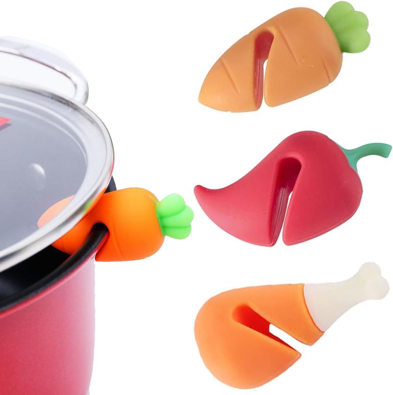 3Pcs Kitchen Gadgets Spill Proof Lid Lifters Cartoon Animal Lifters Spill Proof for Soup Pot Kitchen Cooking Helper