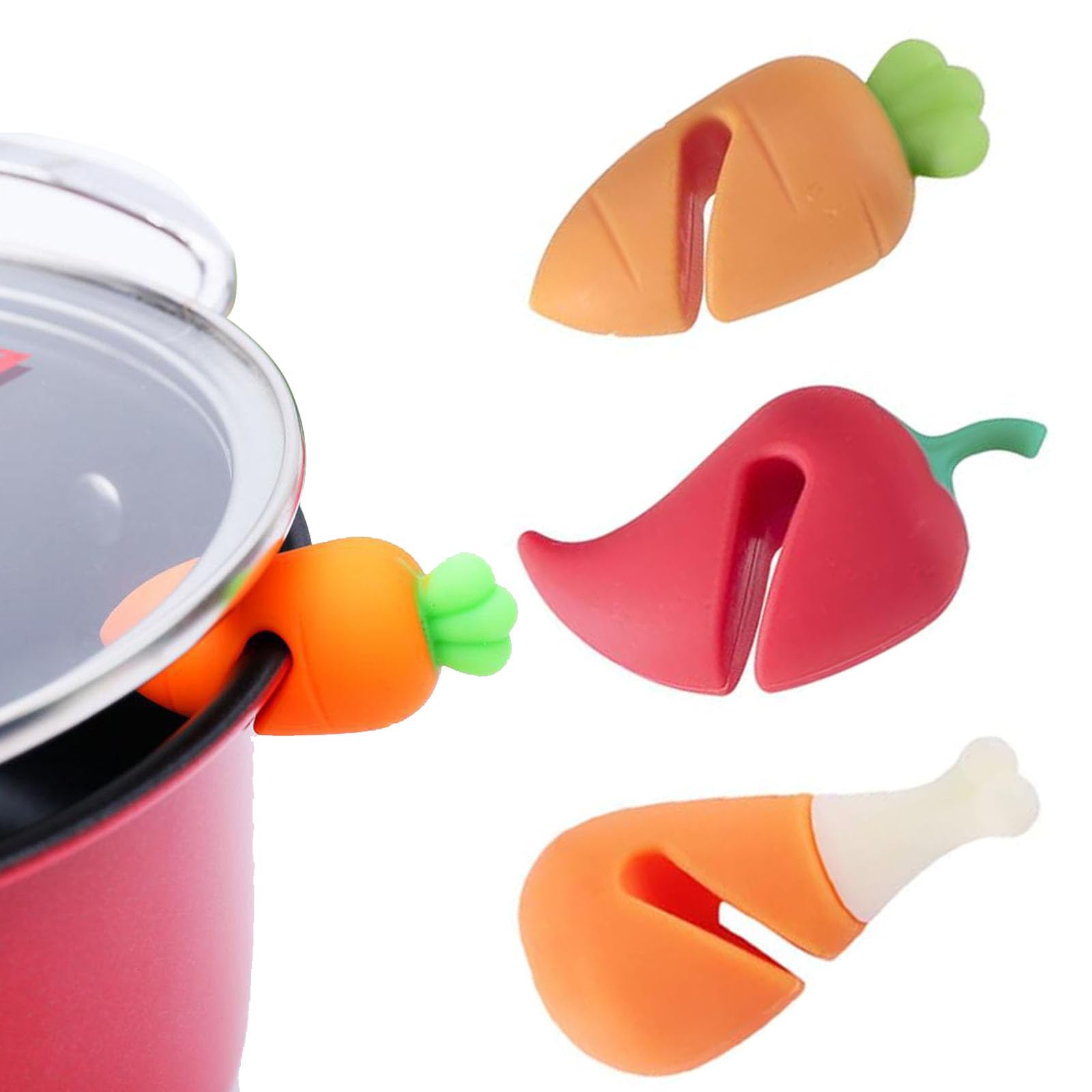 3Pcs Kitchen Gadgets Spill Proof Lid Lifters Cartoon Animal Lifters Spill Proof for Soup Pot Kitchen Cooking Helper