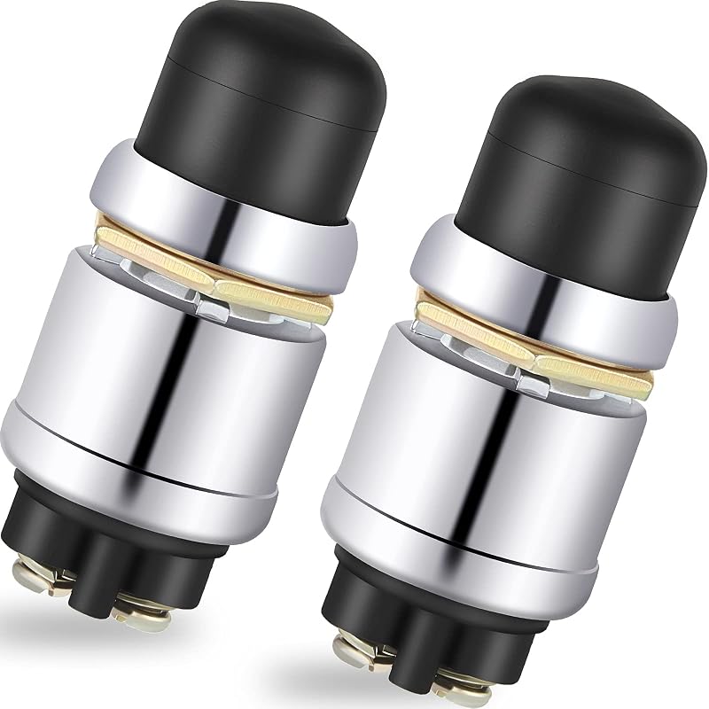 Interruptor Botão de Partida Momentâneo TOODOO 12 V/24 V à Prova d’Água – 2 unidades