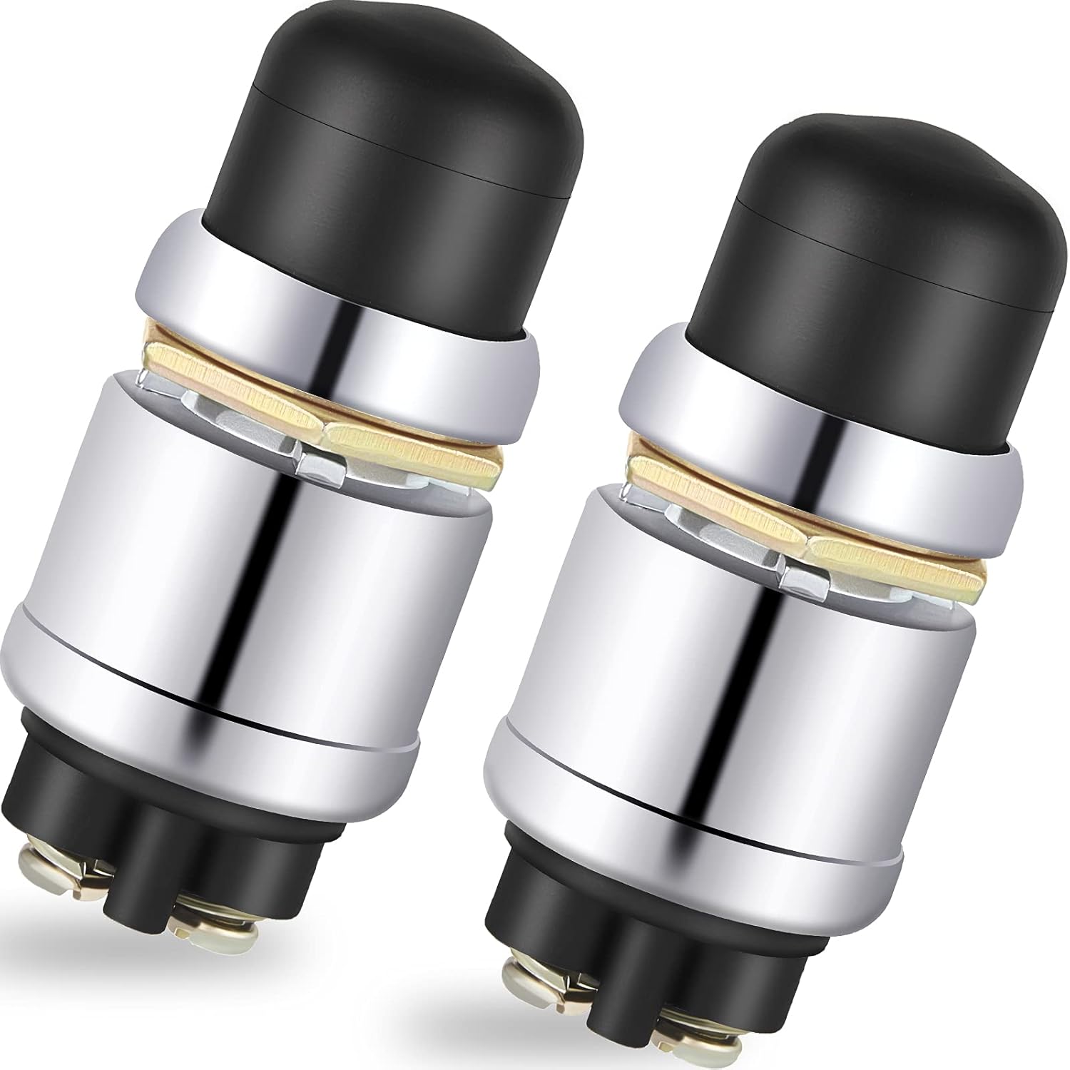 Engine Start Push Button Momentary 12V and 24V Waterproof Push Button Switch Push to Start Button Start Switch for Car Marine Boat Truck Lawn Tractor (Black, 2 Pieces) : Industrial & Scientific