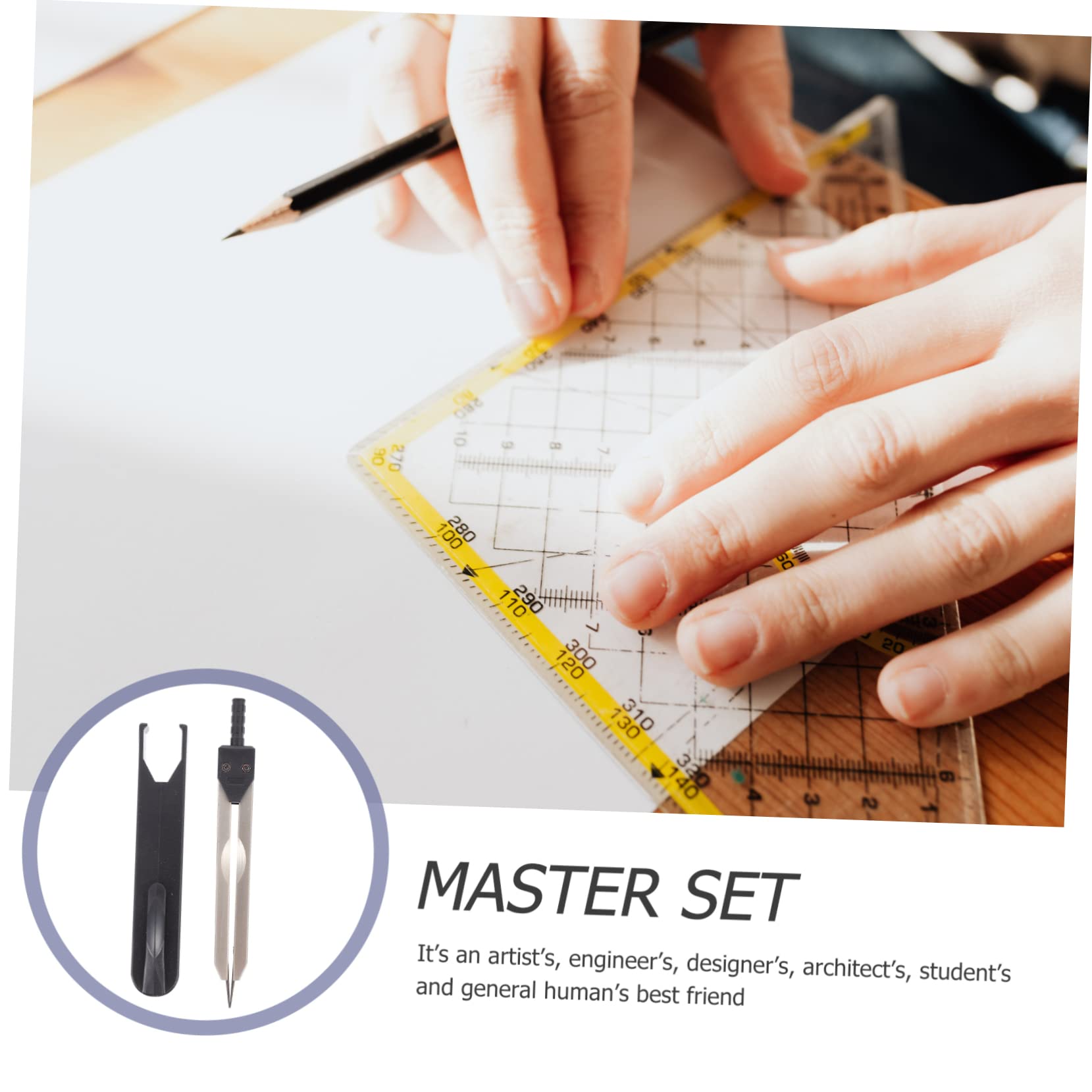 ERINGOGO Measuring Tool with Electrocardiogram Calipers Drafting Electrocardiogram Divider with Ruler for Medical Measurement Long-Lasting Material