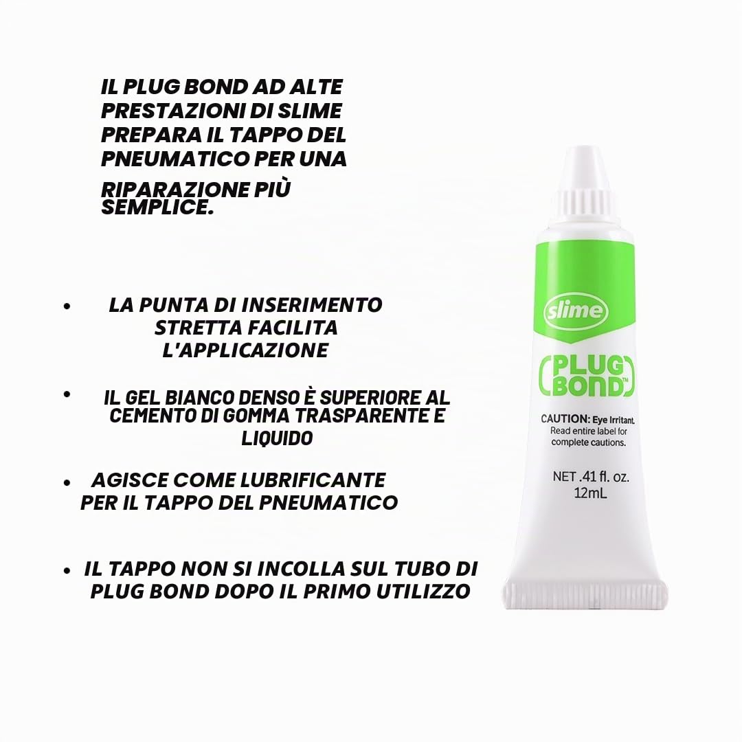 Slime 2040-5 Kit di riparazione pneumatici con tappi, Deluxe, contiene cordini, attrezzi e colla, 11 pezzi