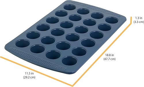 Miniatura 2 de Chicago Metallic Molde antiadherente para muffins todos los días, perfecto para magdalenas, huevos y mucho más. 24 tazas, azul