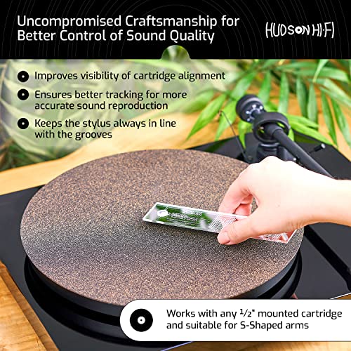 Turntable Phonograph LP Phono Cartridge Stylus Alignment Protractor Tool – Mirrored (VTA Sold Separately)