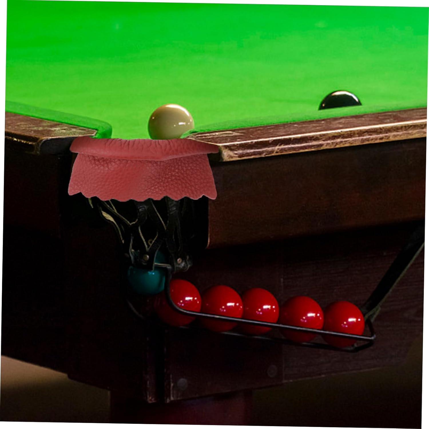 6Pcs Billiard Pockets Replacement Durable Leather Pool Table Nets for Standard Snooker Tables Easy to Install with Corner Side Net Pockets Stylish Design