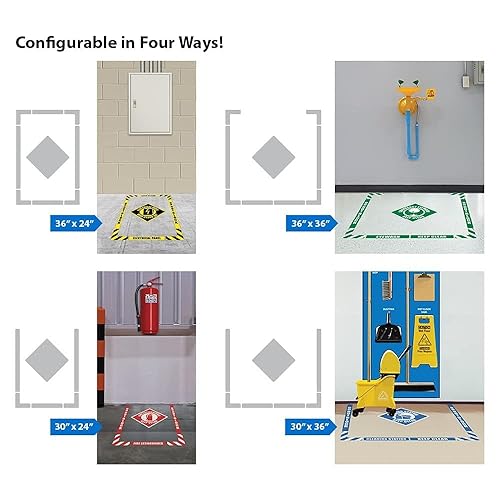Miniatura 5 de NMC WFKSM01 - Kit de marcado de emergencia, con superficie antideslizante texturizada, configurable (incluye letrero de piso central de 12 x 12
