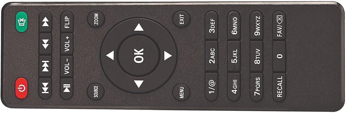 RCA projector remote control layout.