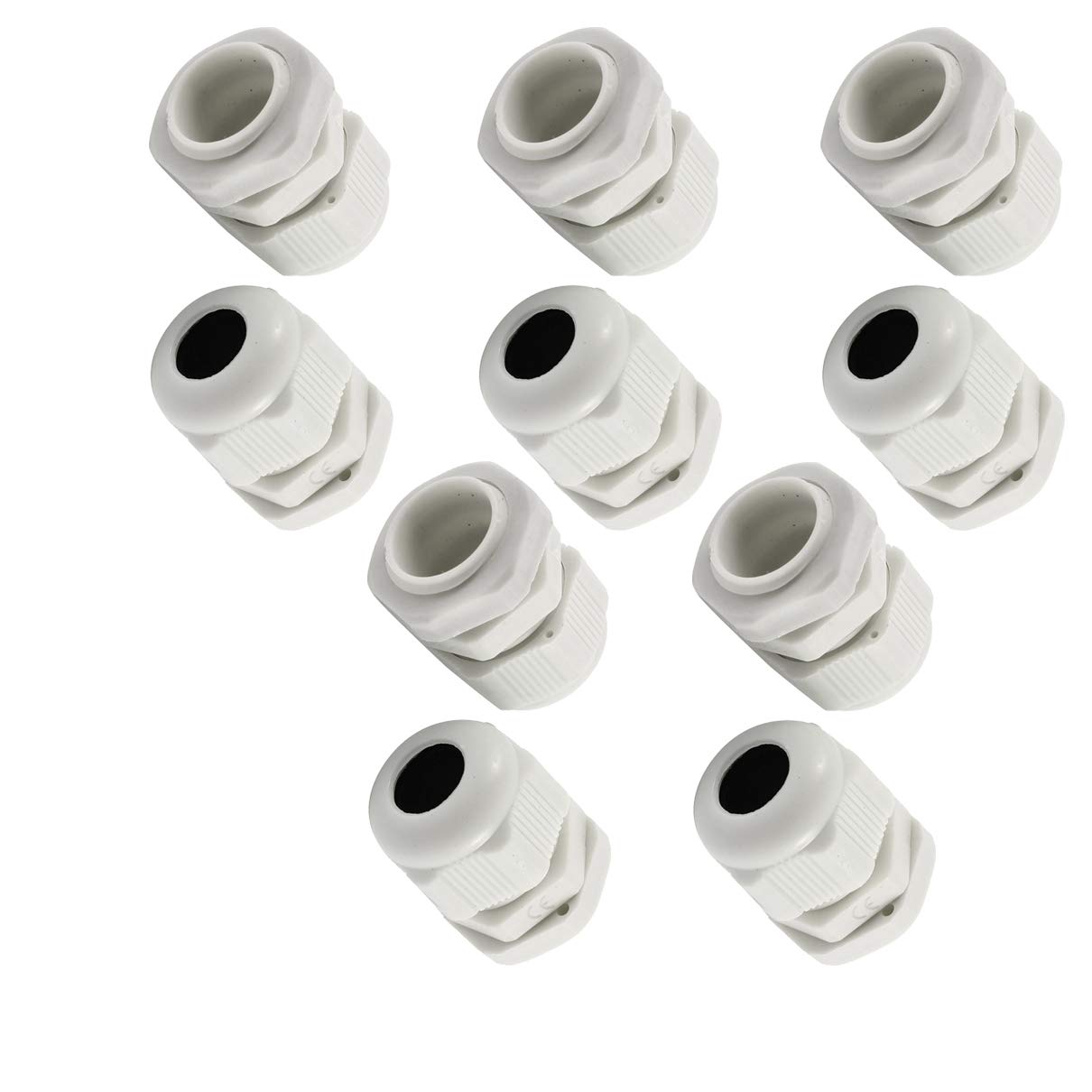 Unifizz PG11 Kabelverschraubung, 5–10 mm, Drahtloch, wasserdichter Nylonverbinder mit Knickschutz und Kontermutter, 2 Stück Unifizz PG11 Kabelverschraubung, 5–10 mm, Drahtloch, wasserdichter Nylonverbinder mit Knickschutz und Kontermutter, 2 Stück