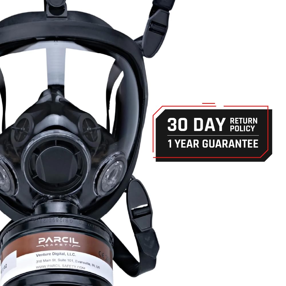 Máscara de Gas Profesional 40mm con Filtro de Carbón Activo | Mascarilla Pintura y Protección Química Antipolvo para Pintor | Mask Respirator contra Polvo y Gases Tóxicos