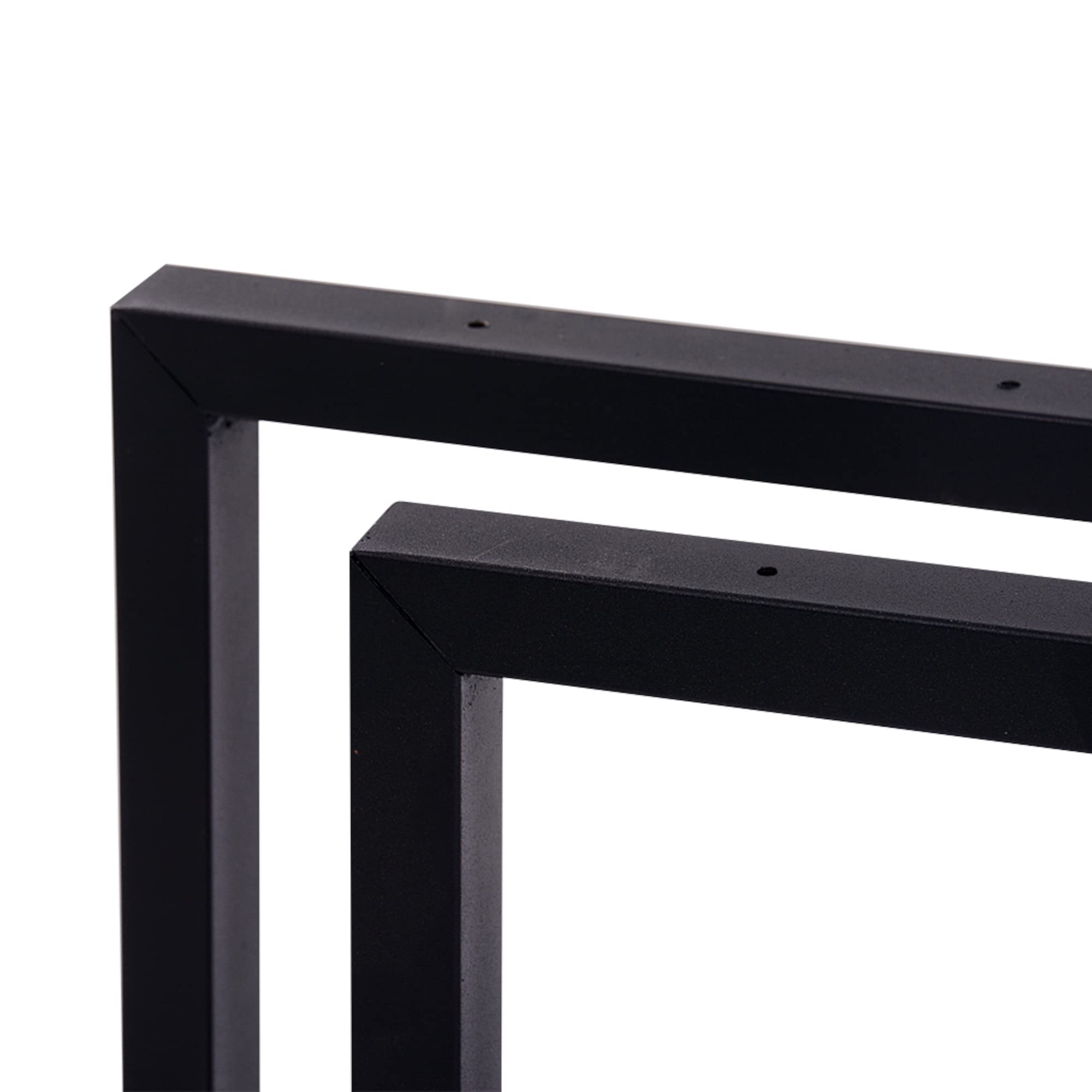 [en.casa] Tischbeine Lunderskov Möbelfüße Metall Schwarz 2 Stück Tischgestell für Sitzbank Couchtisch 2 x Tischfüße 35 x 50 cm Tischkufen Stahl