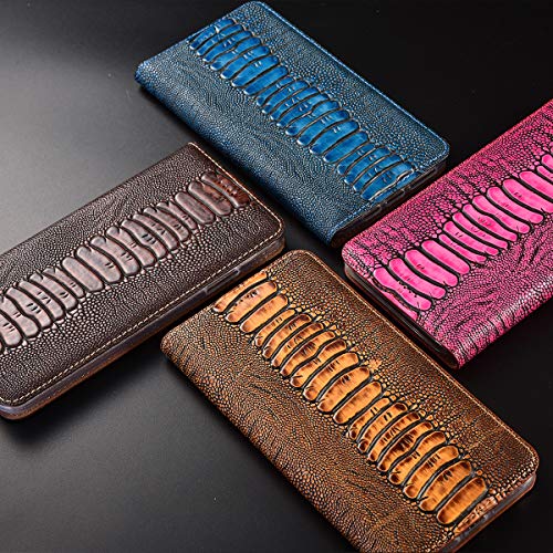 Étui cuir d'autruche Google Pixel 8A coque véritable luxe marron - 2