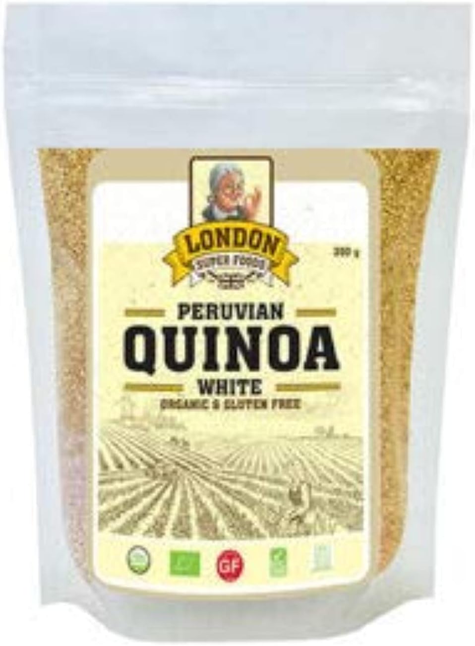 LONDON SUPER FOODS Quinoa White Grains ORGANIC GLUTEN FREE LSF 350g