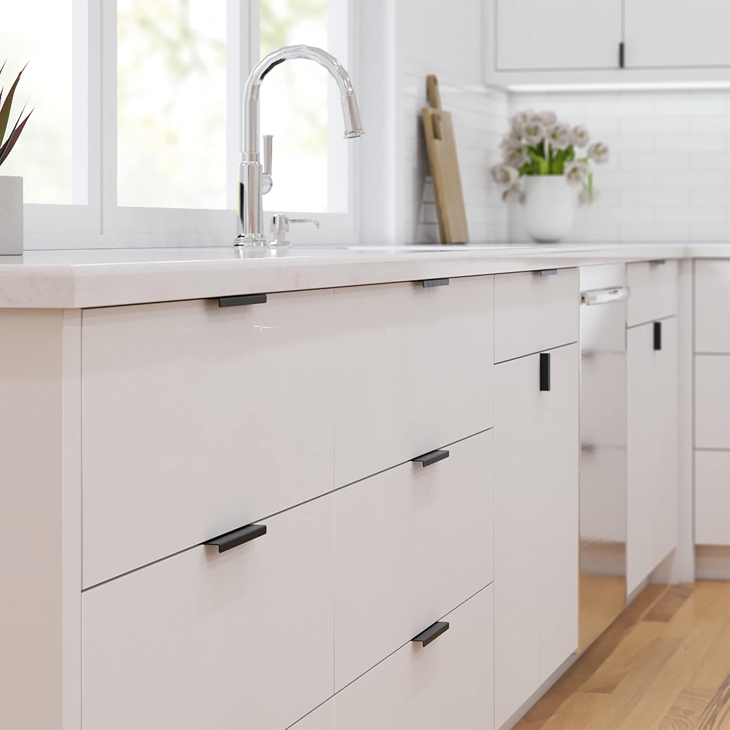 RCH Hardware PL-SS161-280 Solid Stainless Steel Modern Finger Edge Pull, 12 7/8 Inch, Black (10 Pack)