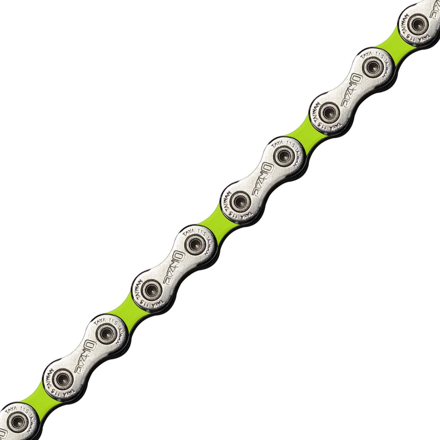 TAYA 11 Speed Color Bike Chain, ONZE-111, 116 Links | Yellow Green