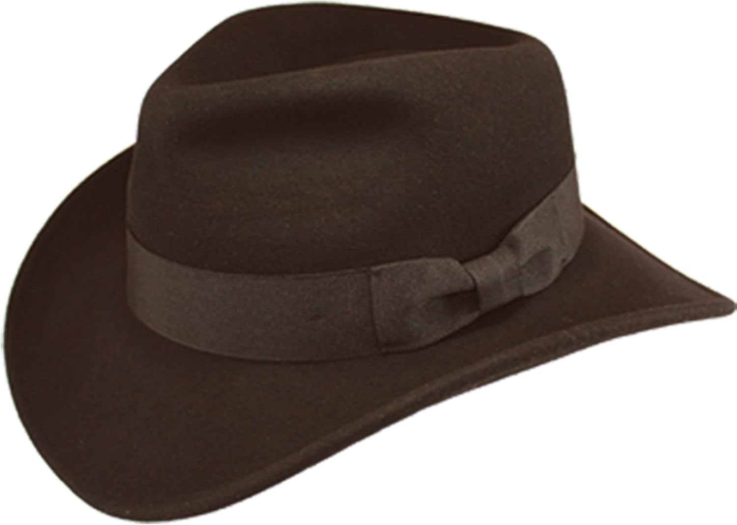 Epoch hats company Men's Wool Felt Outback Fedora with Grosgrain or Faux Leather Band