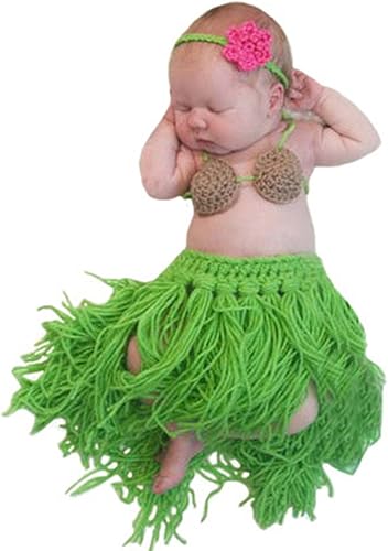 M&G House Accesorios de fotografía para recién nacidos, faldas de hierba de punto de ganchillo, accesorios para fotos de bebé, accesorios hechos a