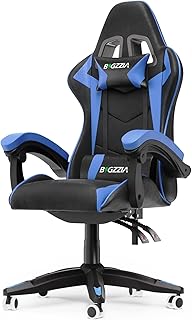 Bigzzia Gaming Chair Office Chair, Reclining High Back PU Leather Computer Desk Chair with Headrest and Lumbar Support, Ad...