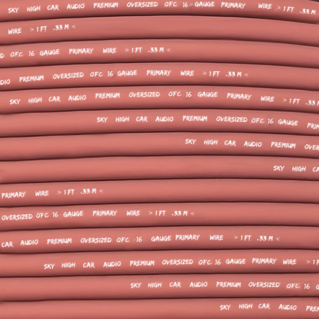 Sky High Car Audio OFC 16 Gauge Primary 100ft (Red)