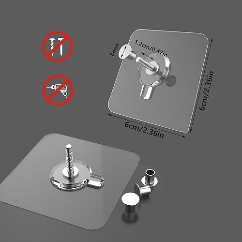 Miniatura 2 de 14 ganchos de pared, colgadores de fotos sin clavos, ganchos adhesivos de pared, impermeables y resistentes al óxido para usar dentro de la cocina,