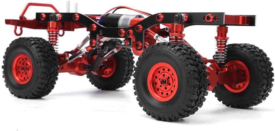 Dilwe RC Car Frame, Metal 1/16 Car Truck Climbing Model Upgrade Spare Accessory Compatible with WPL C14 C24(Red)