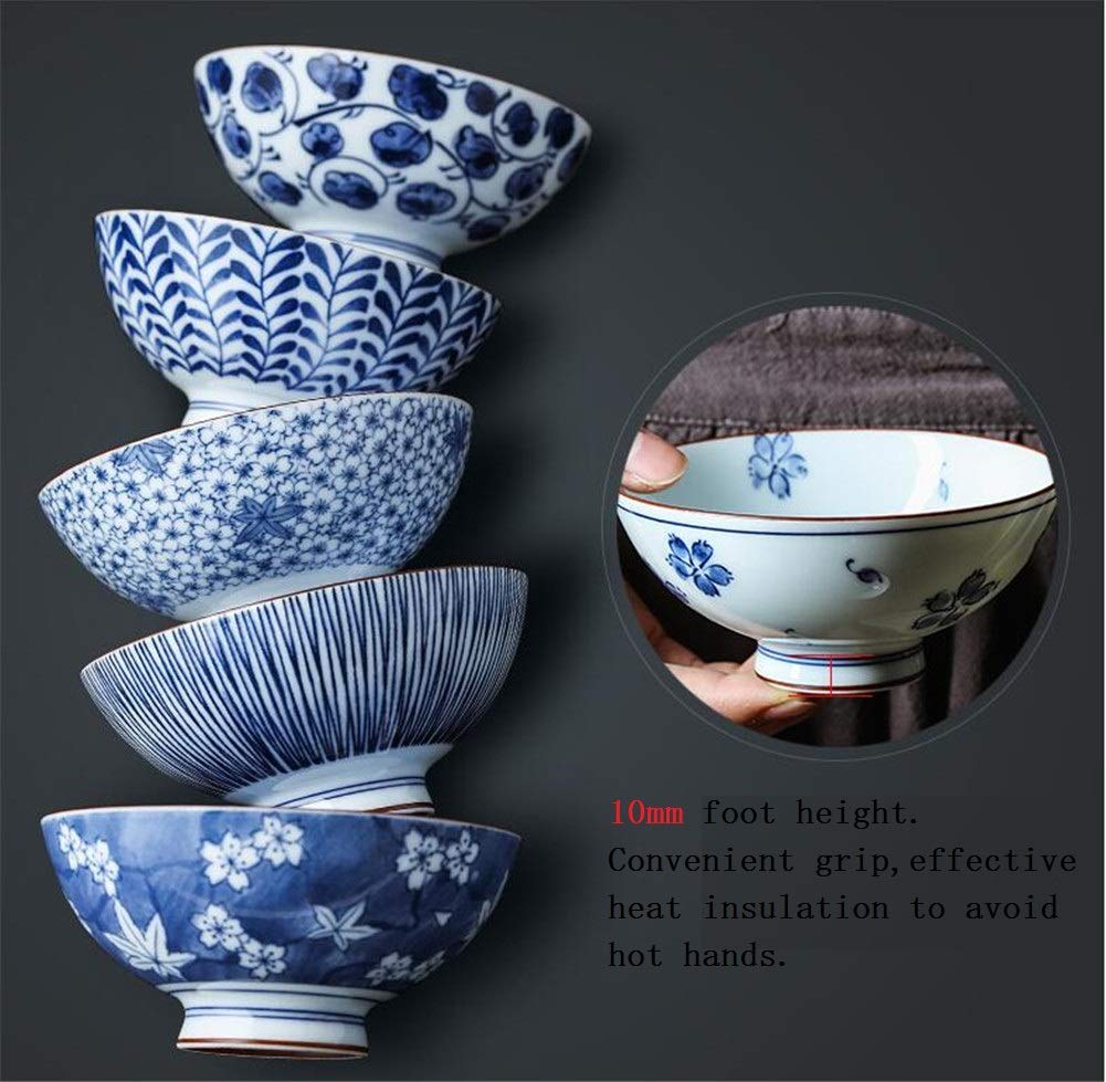 Ramenschüssel Keramik japanischer Stil Servierschale Porzellanschale blau weiß Geschirr Keramik große leichte Salatschüssel Müslischalen Nudelschalen