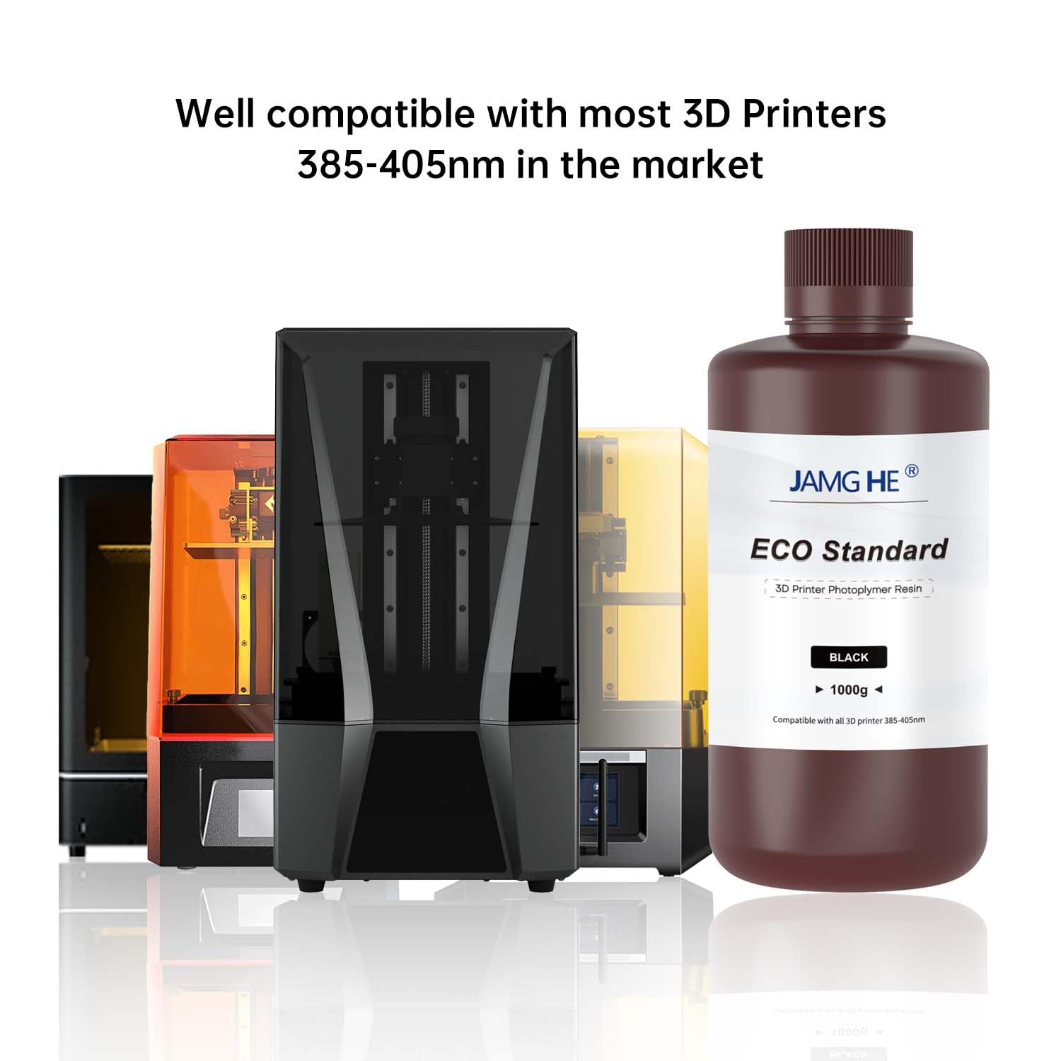 JAMG HE Résine photopolymère UV standard 405 nm avec haute précision Impression 3D Séchage rapide et excellente fluidité pour imprimante 3D LCD DLP Gris