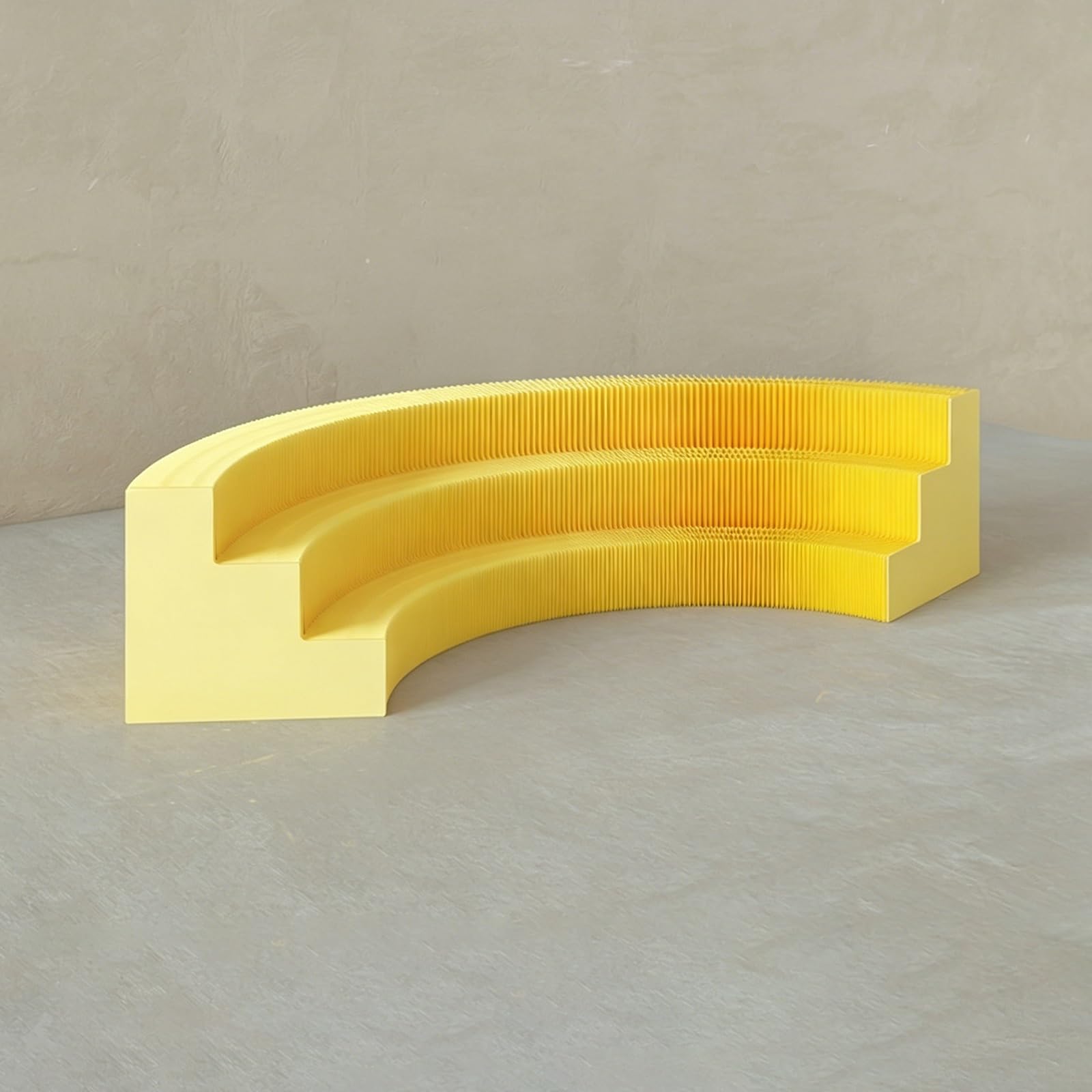 MDDKOP Paper Retail Display Stand, Foldable Honeycomb Showcase Table Lightweight paper display for retail stores, boutiques, trade shows, pop-up shops, product showcases(Yellow,180–240 x 33 x 30 cm)