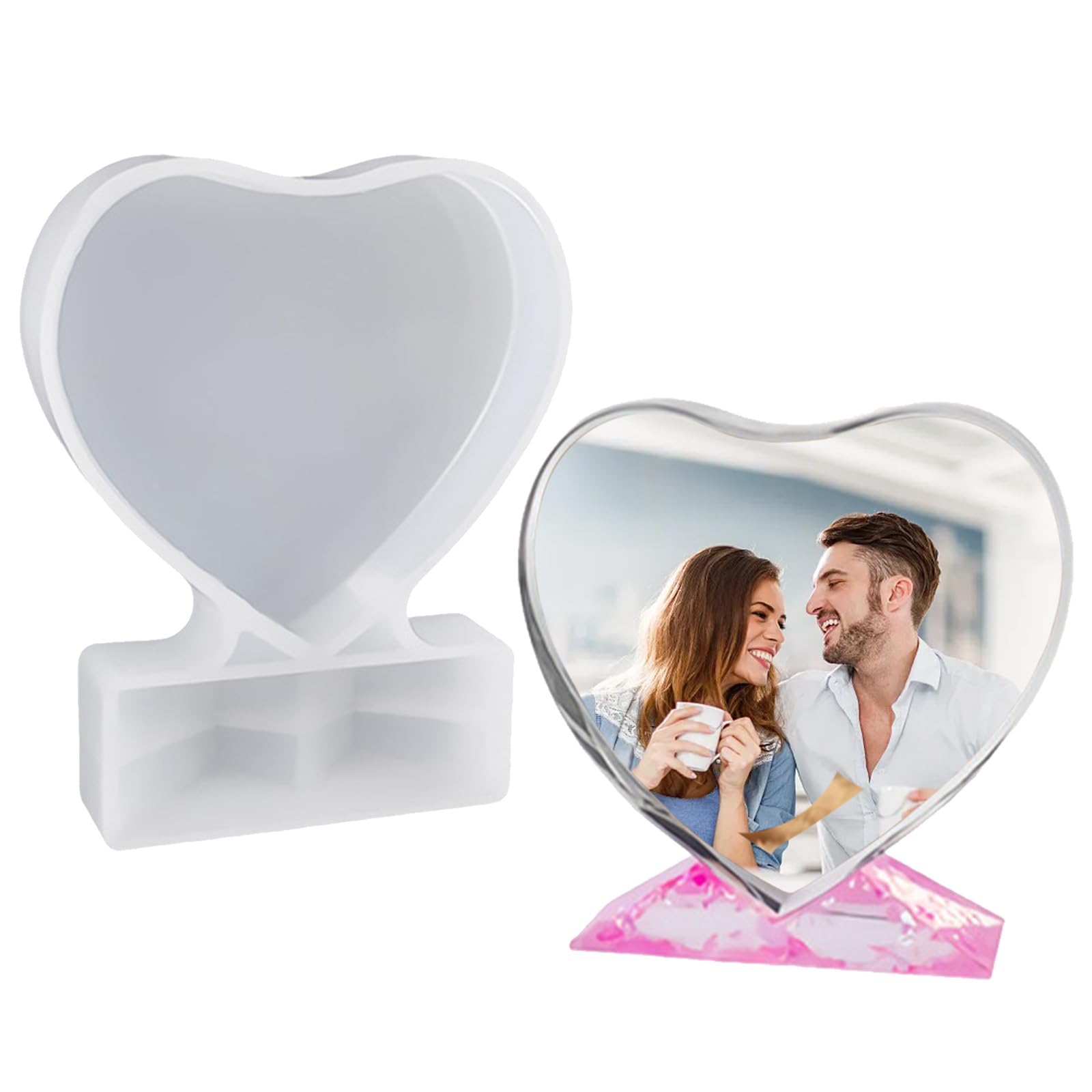 Stampo Per Resina A Forma Di Cuore 3D - Per Cornici Foto Fai Da Te - Foto 5