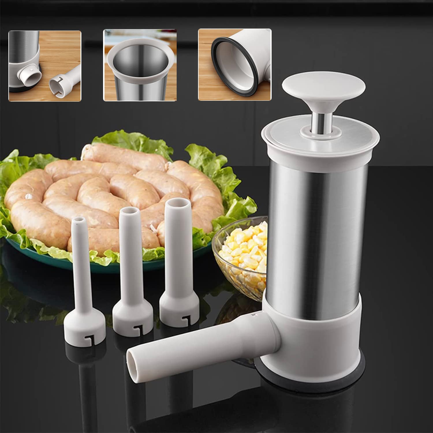 Insaccatrice Manuale Per Salsicce 15 L Macchina Per Salsicce 15 L A Doppia Velocita 5 Tubi Insacco P 010633827021