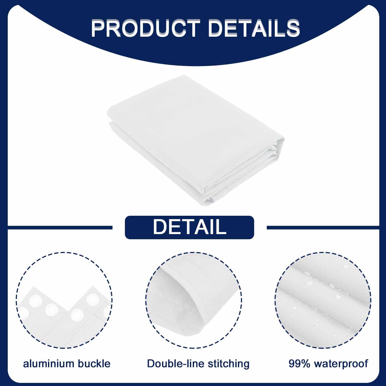 Frangivista per Balcone 65x600cm Bianco 160g/m² Impermeabile Anti-UV Polyester