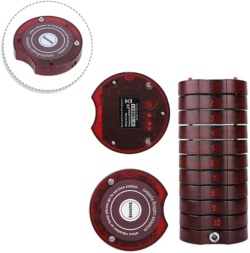 Miniatura 7 de Sistema de localización de llamadas en cola de invitados, 10 unidades/paquete de receptor de clientes de larga distancia, reemplazo de posavasos