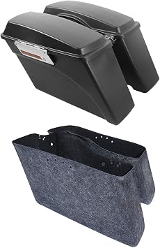 XMT-MOTO Hard Saddlebags Saddle bags W/Lid Latch Key Fit for Harley Davidson 1994-2013 Touring models road glide road king ultra street glide electra glide and 1984-2017 Softail models Matte Black