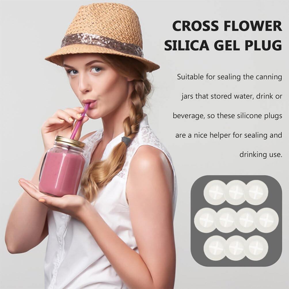 MAGICLULU 10pcs Silicone Straw Hole Grommets, Jar Lid Plugs